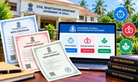 Kerala birth certificate, marriage and death certificate download on K-SMART